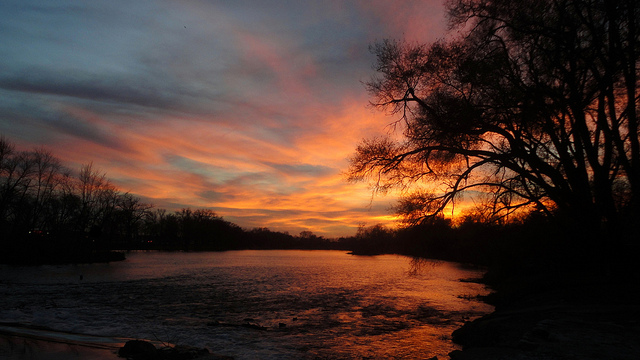 Radiant River Sunset